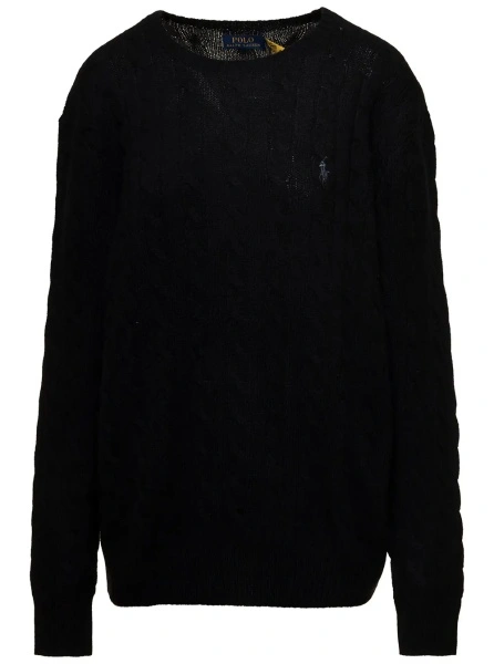 Pulover Ralph Lauren negru din lana si casmir