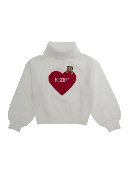 Pulover Sweater with round neck and long sleeves in Tech Fabric white for Boy