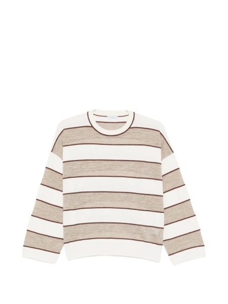 Pulover tricotat Brunello Cucinelli alb