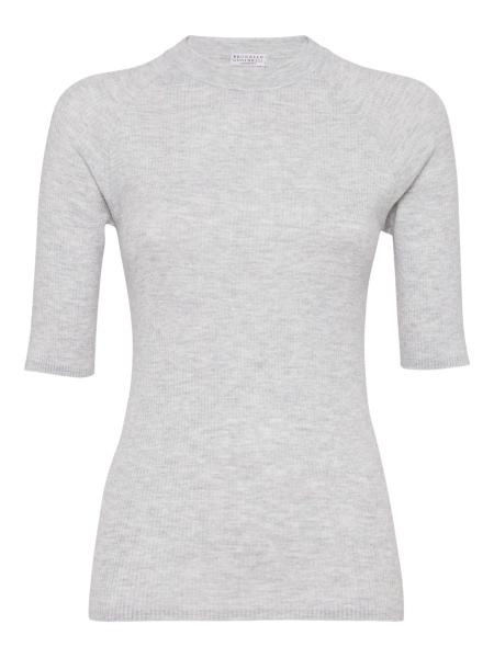 Pulover tricotat Brunello Cucinelli gri