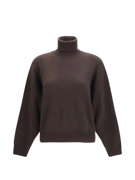Pulover tricotat Brunello Cucinelli maro