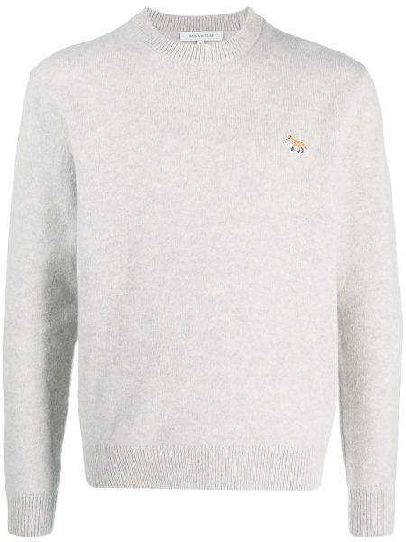Pulover tricotat MAISON KITSUNÉ gri