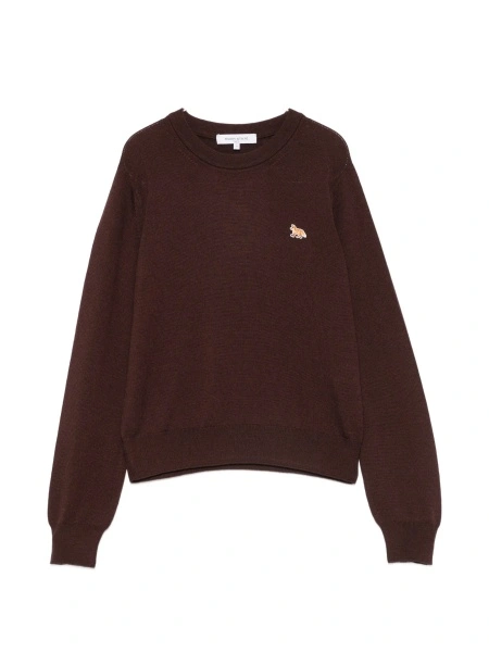 Pulover tricotat MAISON KITSUNÉ maro