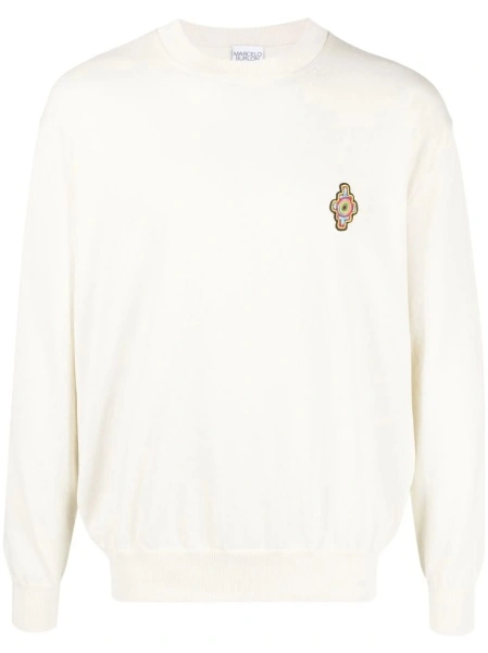 Pulover tricotat Marcelo Burlon alb