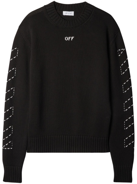 Pulover tricotat Off-White negru