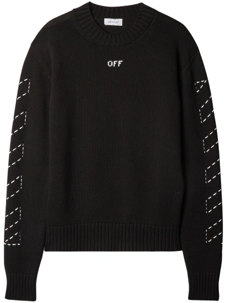 Pulover tricotat Off-White negru