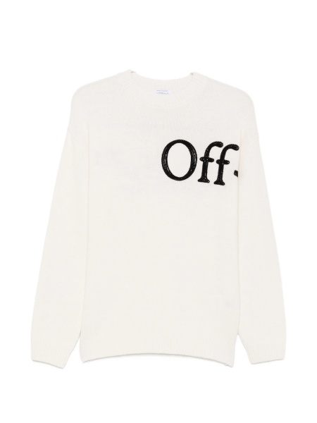 Pulover tricotat Off-White neutru din lana si poliamida