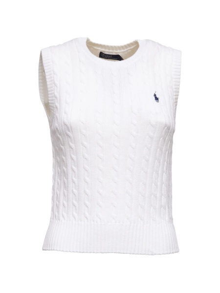 Pulover tricotat Ralph Lauren alb