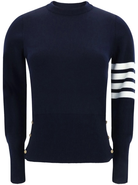 Pulover tricotat Thom Browne albastru