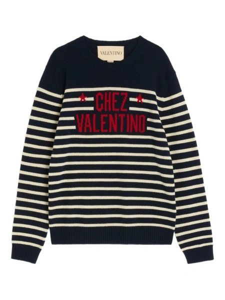 Pulover tricotat Valentino Garavani albastru