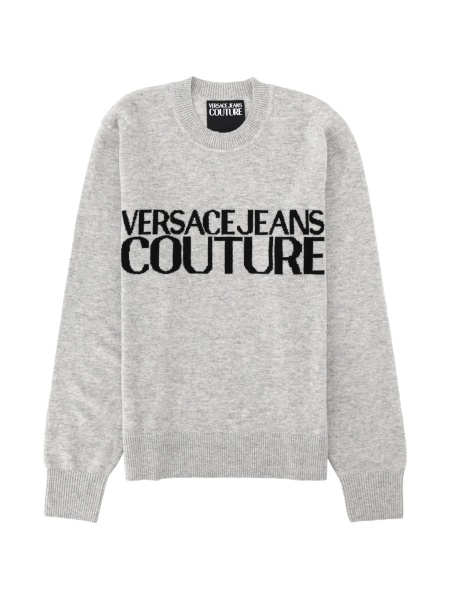 Pulover tricotat Versace Jeans Couture gri