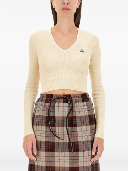 Pulover tricotat Vivienne Westwood alb