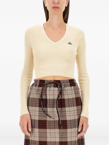 Pulover tricotat Vivienne Westwood alb