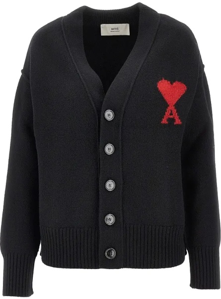 Pulover Wool cardigan with 'Ami de Coeur' inlay