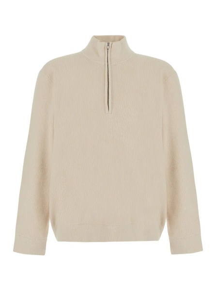 Pulover Zip Sweater 'DANNY ALF' in White