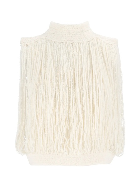 Pulovere BOUCLE' YARN FRINGED TOP