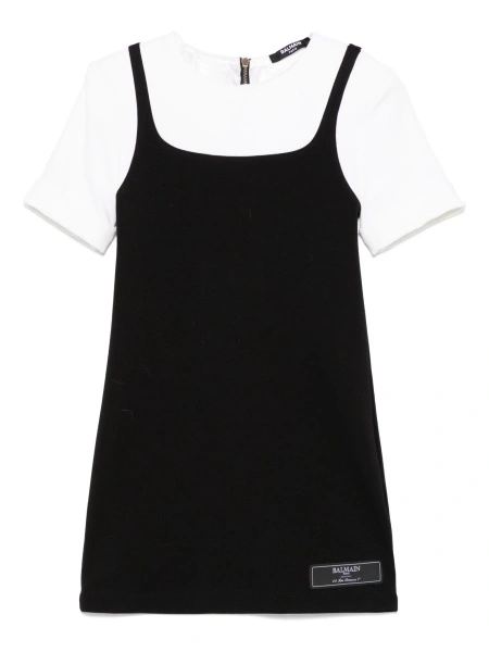 Rochie casual Balmain neagra din vascoza si elastan