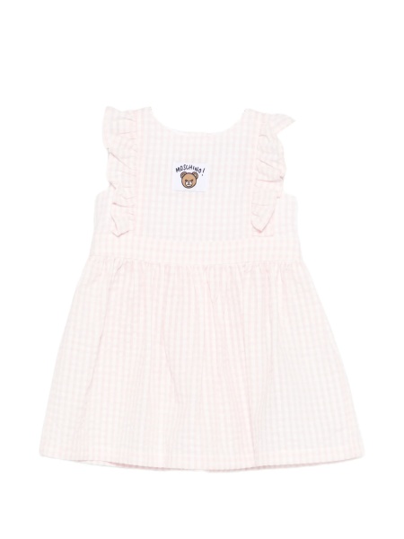 Rochie casual Moschino roz din bumbac si polyester