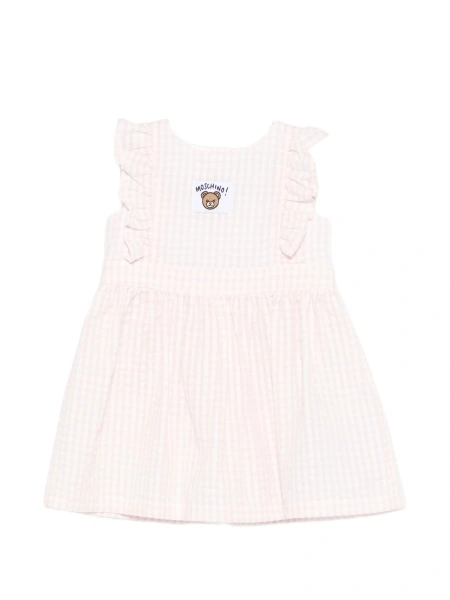 Rochie casual Moschino roz din bumbac si polyester