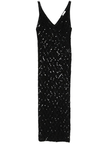 Rochie de seara P.A.R.O.S.H. neagra din pvc si poliamida
