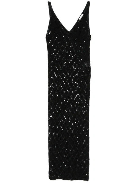 Rochie de seara P.A.R.O.S.H. neagra din pvc si poliamida