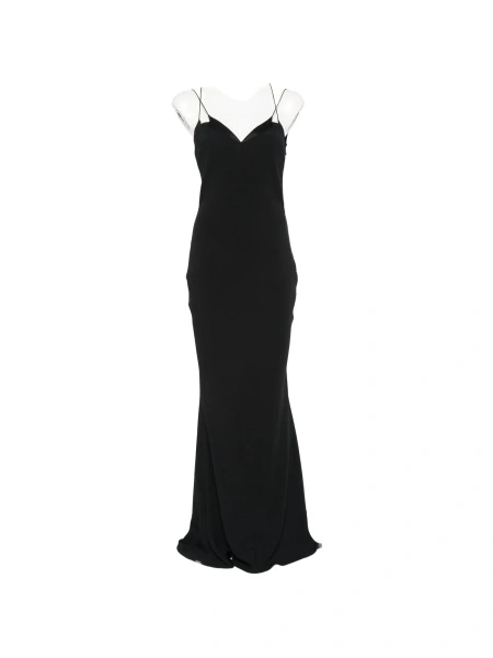 Rochie de seara Tom Ford neagra din vascoza si acetat