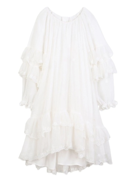 Rochie eleganta Chloe alba din poliamida si bumbac