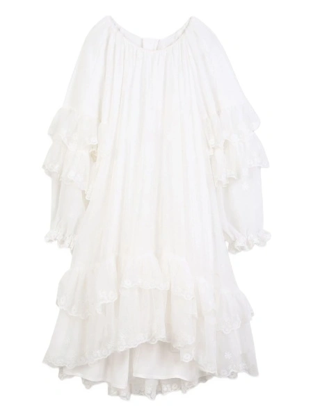 Rochie eleganta Chloe alba din poliamida si bumbac