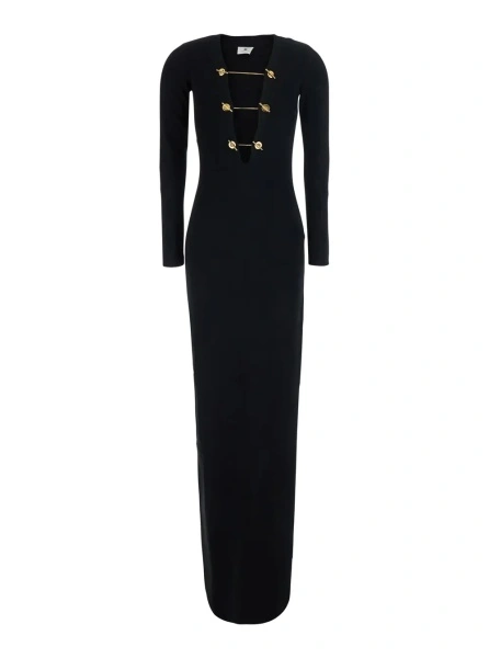 Rochie lunga Elisabetta Franchi neagra din vascoza