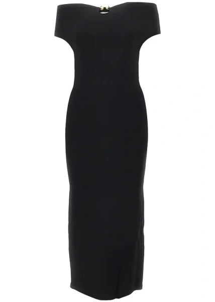 Rochii Knitted midi dress with metal detail
