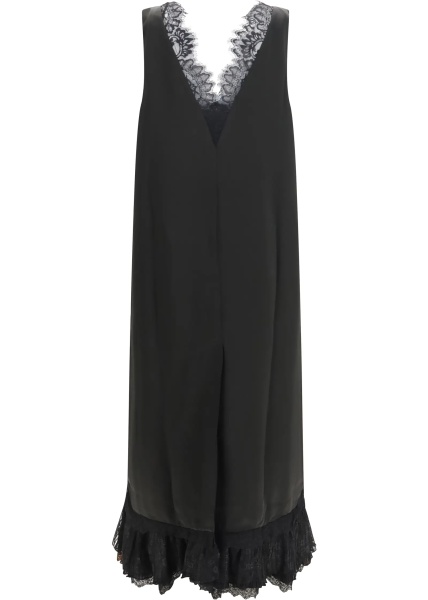 Rochii Lace-trimmed satin long Dress