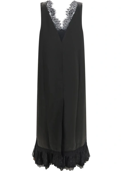 Rochii Lace-trimmed satin long Dress