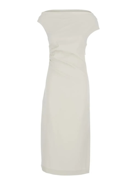 Rochii P.A.R.O.S.H. Long Dress with Square Neckline and Draped Details