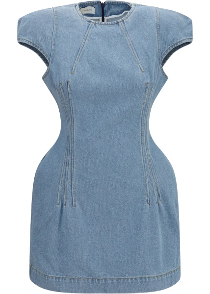 Rochii Short-sleeve denim mini Dress