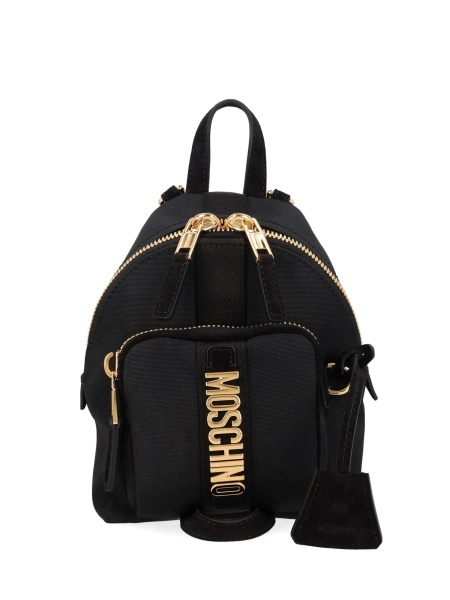 Rucsac Moschino negru din polyester si piele