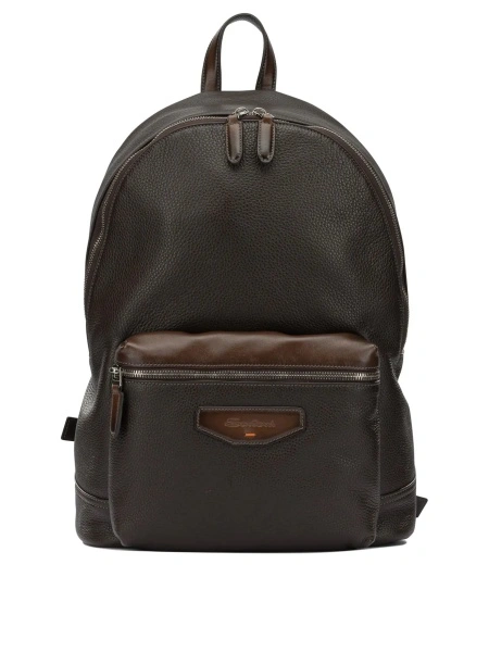 Rucsac Santoni maro din piele