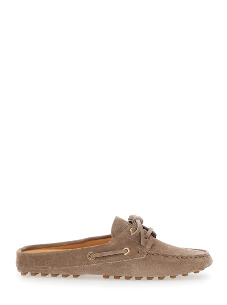 Saboti Loafers with Side Laces in Brown Suede for Men
