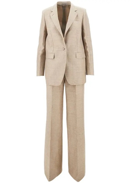 Sacou 'Adrianne' linen-blend tailored suit