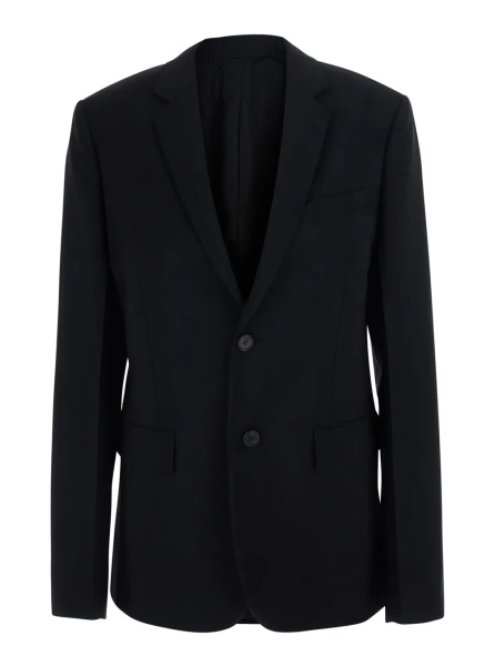 Sacou black Jacket with Notched revers in wool and mohair for women