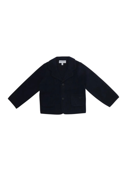 Sacou blue blazer with tone-on-tone logo patch in fabric baby