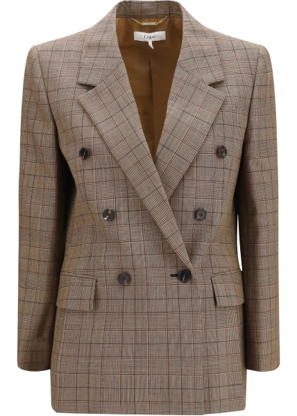 Sacou Checked double-breasted Blazer