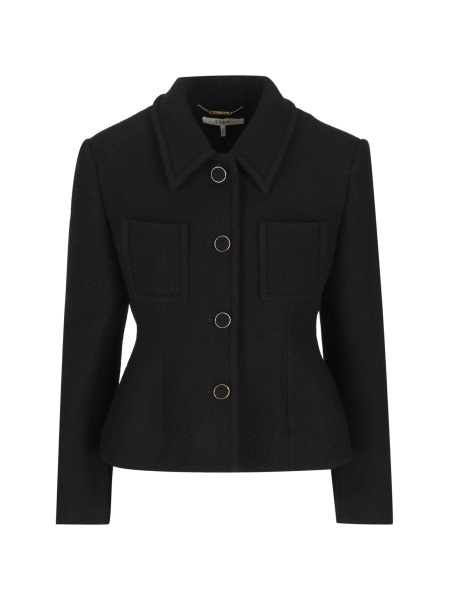 Sacou Chloe negru din lana si material textil