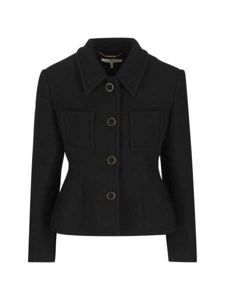 Sacou Chloe negru din lana si material textil
