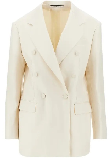 Sacou Double-breasted linen twill jacket