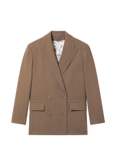 Sacou Golden Goose maro din lana si elastan
