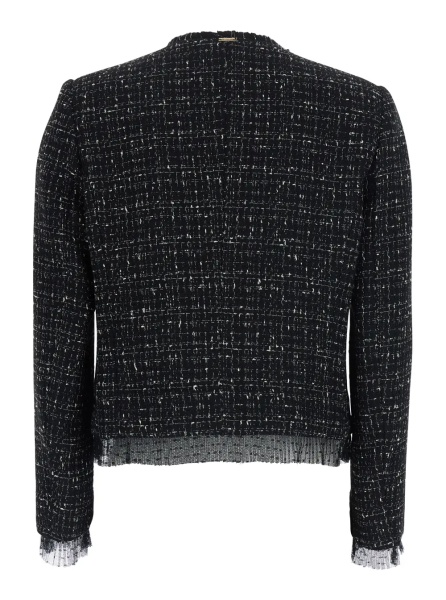 Sacou Gray Jacket with Collar and Pockets in Tech Fabric for Women