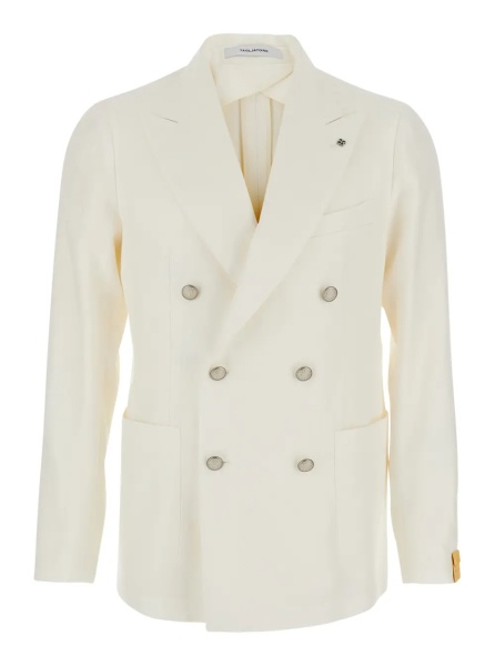 Sacou Jacket 'MONTECARLO DOUBLE-BREASTED' with White Revers for Men