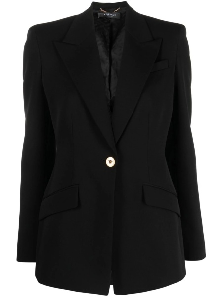 Sacou Versace negru din spandex/elastan si lana
