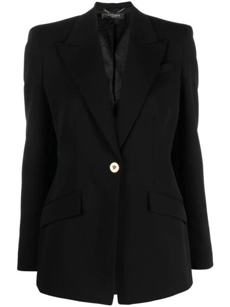 Sacou Versace negru din spandex/elastan si lana