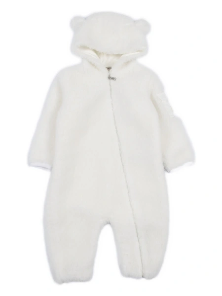 Salopeta Moncler alba din poliamida si polyester